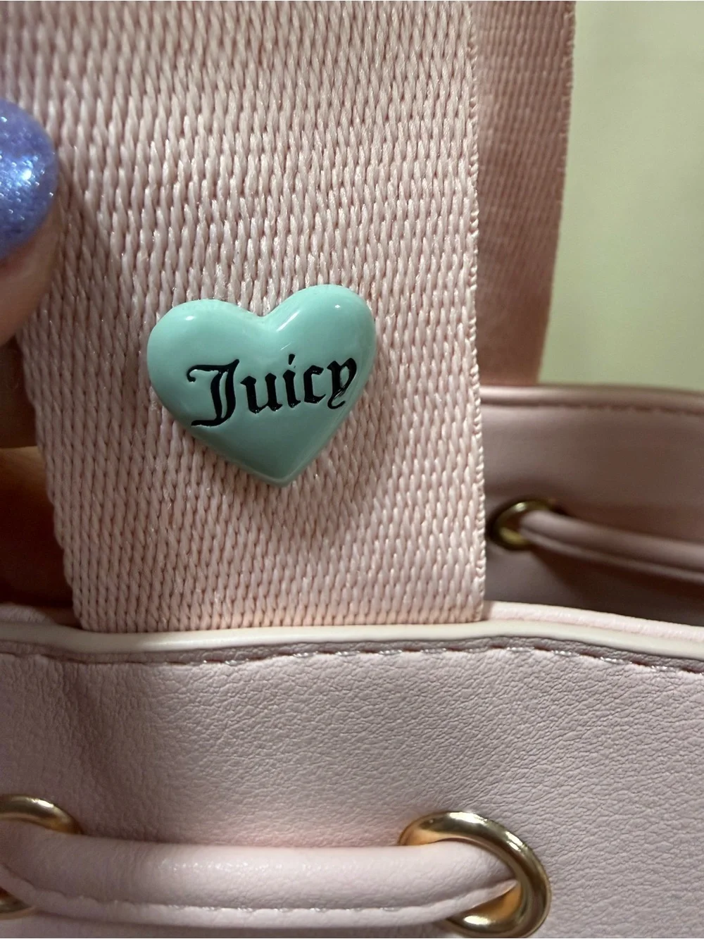 Juicy Couture Mint and Pink Tote with Ice Cream Charm